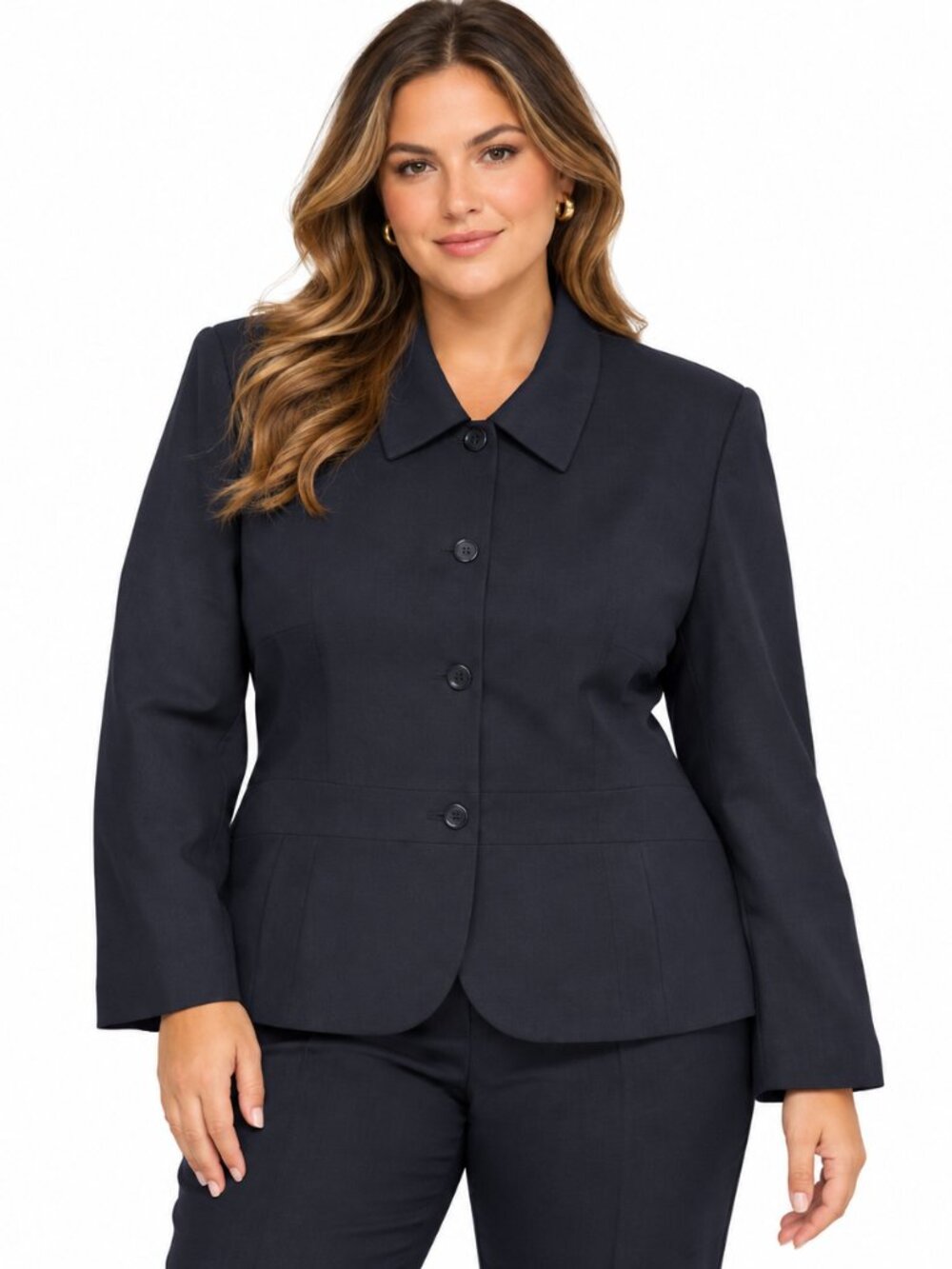 Vintage Talbots Wool Blazer 22WP Black Lined Cropped Stretch Office Formal NWT‎
